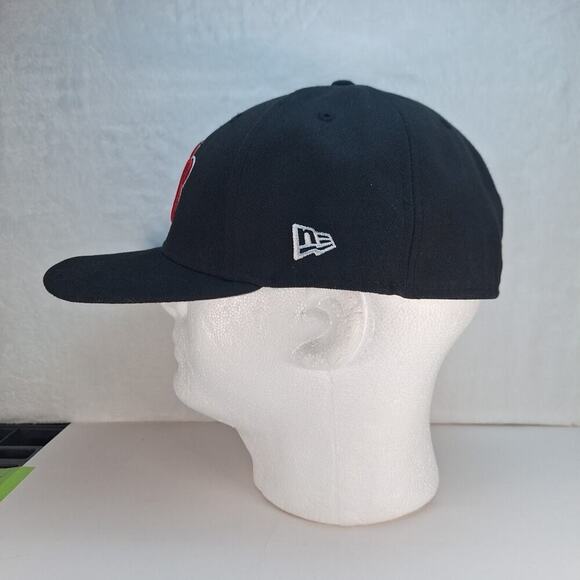 New Era 59Fifty Room Service Hat Cap Size 7 3/4 Fitted Black Red Embroidered - Picture 3 of 7